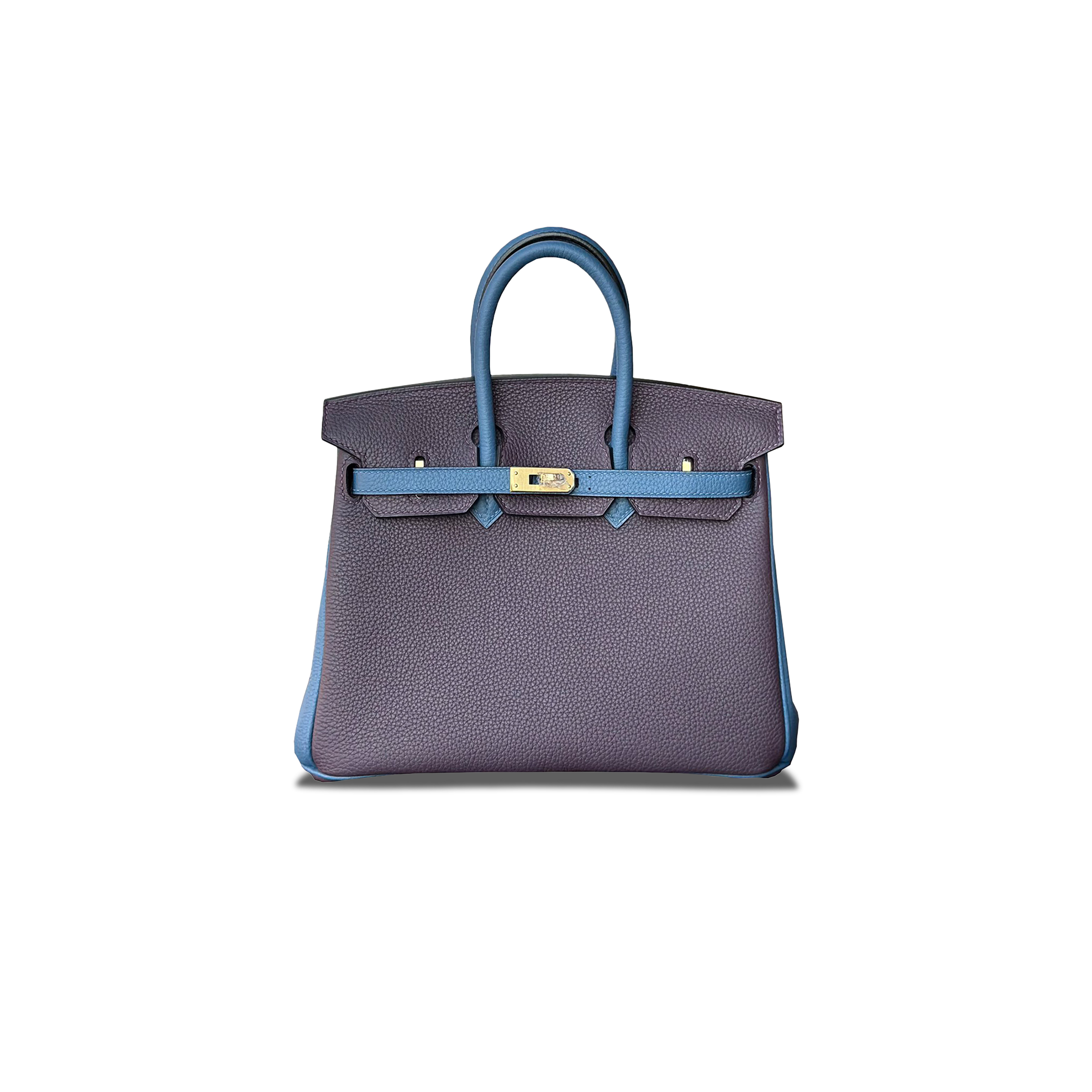 HERMES BIRKIN 25 GOLD BUCKLE ELECTRIC BLUE BAG 1917288353 (25*20*13cm)